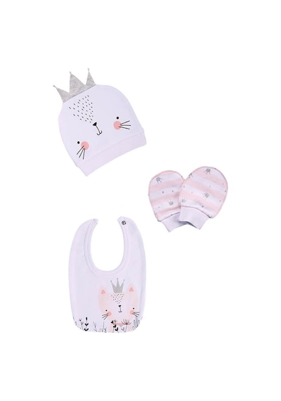 Dear Enika Miniworld Kız Bebek Kedi Temalı Pembe 0-3 Ay 5'li Hastane Çıkış Takımı Çok Renkli