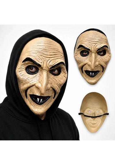 Sivri Burunlu Korkunç Yaşlı Cadı Kadın Plastik Maske Standart