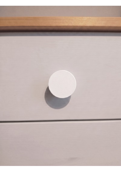 5 Adet Düğme Mobilya Kulpu- Salon ,mutfak , Cocuk Odası Kulpları 30mm Vida Dahil Beyaz