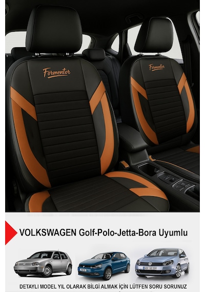 Formentor Tay Tüyü Oto Koltuk Kılıfı Volkswagen Bora-golf-jetta-polo Uyumlu Taba