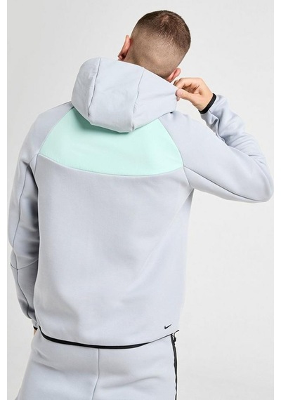 Nike Tech Fleece Mix Full Zip Windrunner Hoodie Kapüşonlu Unisex Sweatshirt Gri-yeşil