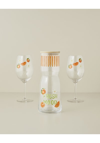 English Home Sunset Fizz Cam 3'lü Kokteyl Bardak 1000 Ml + 540 Ml Renkli