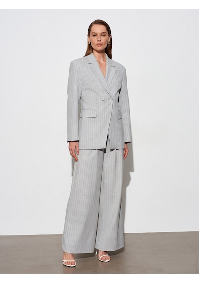 Dilvin 60803 Yan Düğme Detaylı Blazer-gri