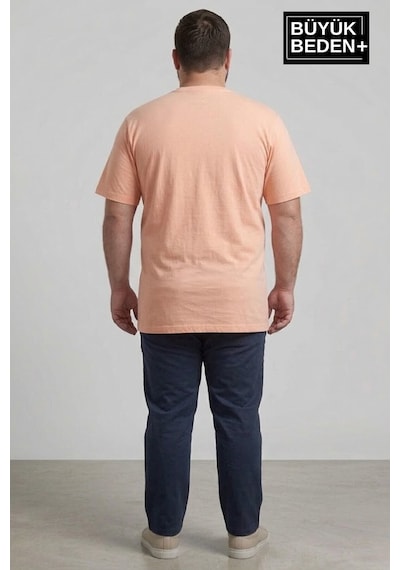 Superlife Erkek Büyük Beden Ar Baskılı 3xl-6xl Bisiklet Yaka Tshırt Spr26bts510-01 Solmon