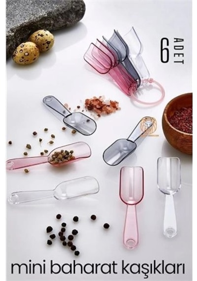 6 Lı Şeffaf Baharat Kaşığı Camino Design 717505