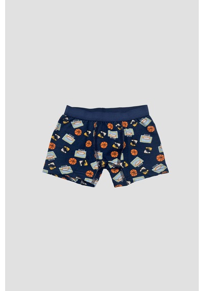 Defne Baby Erkek Çocuk Desenli Premium Pamuklu 2'li Boxer Seti Çok Renkli