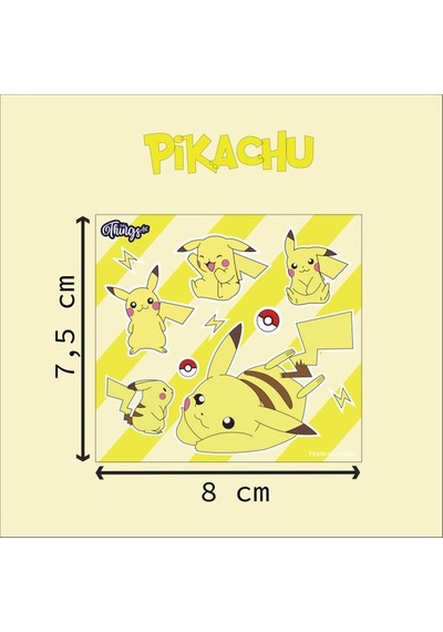 Mini Things Art Özel Tasarım Pikaçu Pikachu Pokemon Sticker 11 Parça Set -1 Adet-