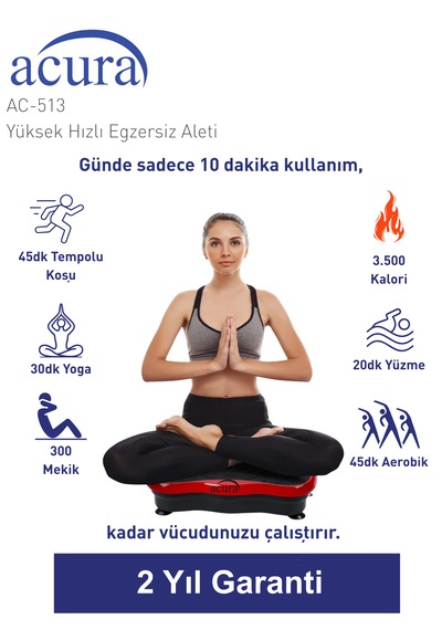 Ac-513 5 Programlı Bluetoothlu Yüksek Hızlı Egzersiz Aleti Kırmızı