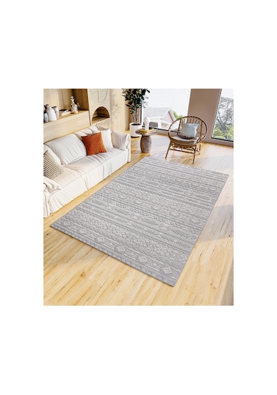 İskandinav Modern Tasarım Sisal Bukle Özel Ölçü Salon Oturma Odası Koridor Halısı Gri Gri Krem