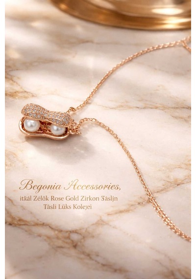 İthal Çelik Rose Gold Kolye Zincir Set Figürlü Zirkon Taşlı Paslanmaz Kararmaz Unisex 45cm+5cm Boy - 10 Rose Gold