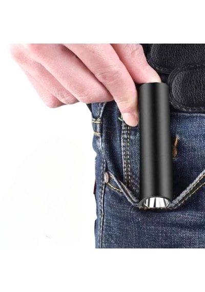 Go İthalat Mini Cep Boy Usb İle Şarj Olan Oje Kurutucu Kontol Led Uv Mor Işık El Feneri Altın - Siyah