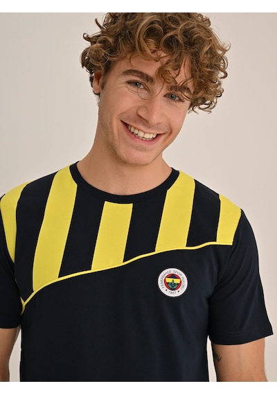 Fenerbahçe Erkek Trıbun Çubuk Bloklu Tshırt Fb Laci Yeni