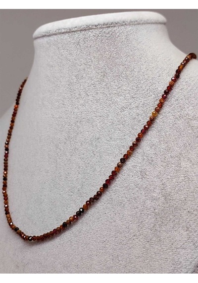 Lal (Garnet – Granat ) Taşı 2mm Kolye (Sabit Klipsli) (41260) Altın