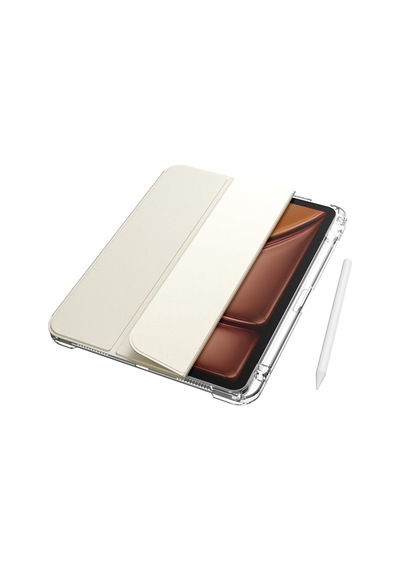 Apple İpad Air 11 2025 M3 Kılıf - Manyetik Ayrılabilen Airbag Destekli Zore Sliding Tablet Kılıfı, Apple Pencil Tutucu 2in1 Tasarım Şeffaf Arka Kapak Lavender