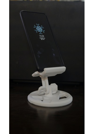 Morfem3d Beyaz Ayarlanabilir Cep Telefonu Standı Masaüstü Telefon Ve Tablet Tutucu, Katlanabilir Pratik Tasarım