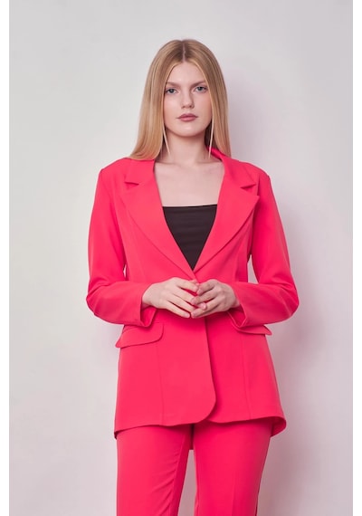 Kadın Yakalı Cep Kapaklı Uzun Kol Hafif Likralı Kumaş Oversize Blazer Ceket Pantolonu Jument 40075 -mercan MERCAN Kadın Yakalı Cep Kapaklı Uzun Kol Hafif Likralı Kumaş Oversize Blazer Ceket Pantolonu Jument 40075 -mercan MERCAN