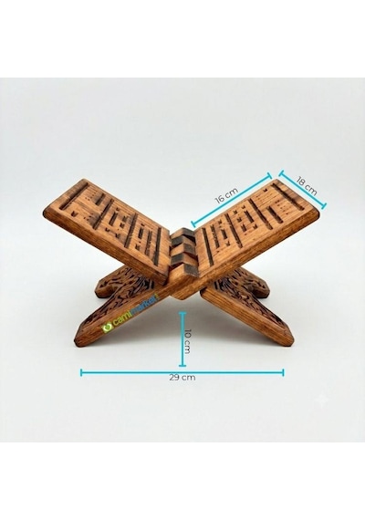 Ahşap Rahle Oymalı Rahle - Mini - 35cm
