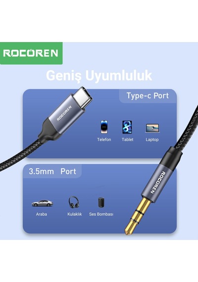 Tr Type-c To 3.5mm Jack Aux Hi-fi Dac Ses Kablosu 1 Metre