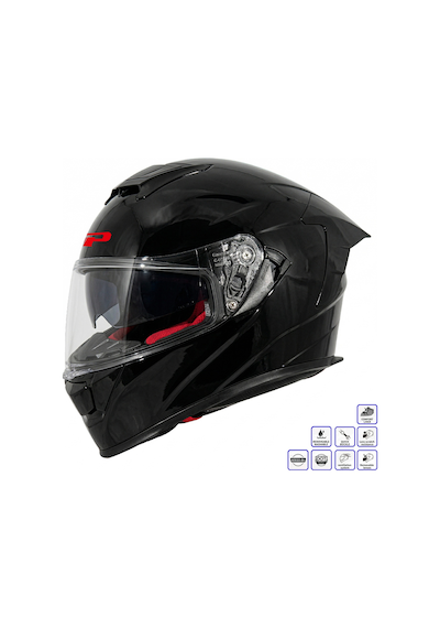 Gp Kompozit Mks008-gb Yarış Spoiler Güneş Vizörlü Şeffaf Full Face Motosiklet Kaskı Çok Renkli