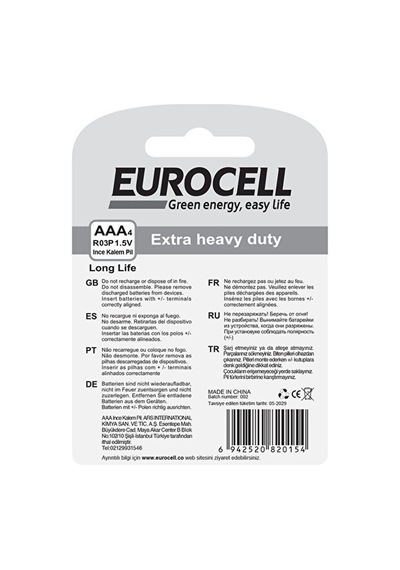 Eurocell Ince Kalem Pil Aaa4 R03p 1.5 V