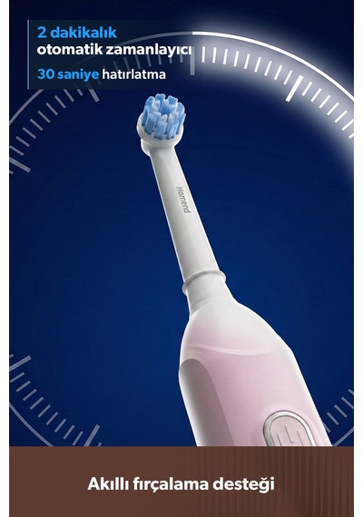 Brushboss 4701H 4 Modlu 21 Gün Kullanım Süreli Akıllı Zamanlayıcılı Şarjlı Diş Fırçası Pembe