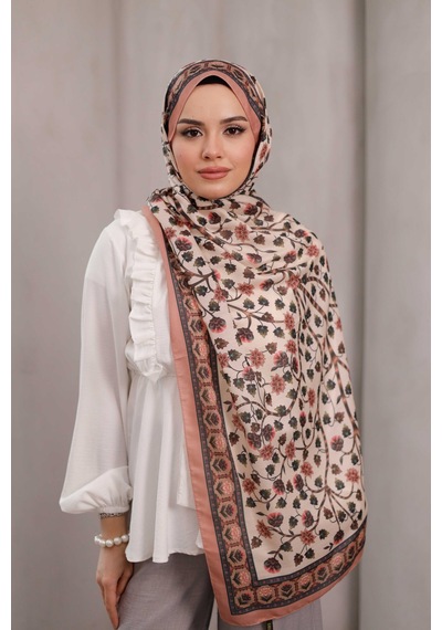 Mimiyum Alya Desen Soft Şal Somon