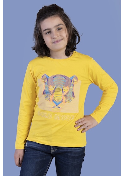 Toontoy Kids Toontoy Erkek Çocuk Kabartma Baskılı Tişört Hardal