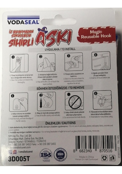 Vodaseal Iz Bırakmadan Sökülebilir Sihirli Yuvarlak Askı 3 Kg Çok Renkli