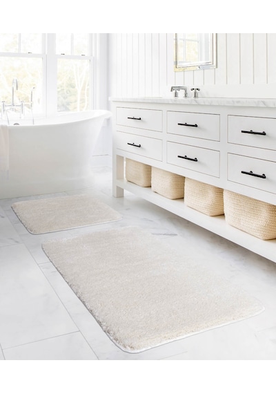 Koza Home Koza Home Segura Peluş Krem Kaydırmaz Taban Banyo Paspası Krem