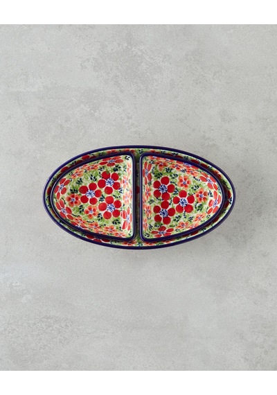 English Home Botanic Stoneware 3 Parça Sunumluk 23x12x4 Cm Renkli Renkli