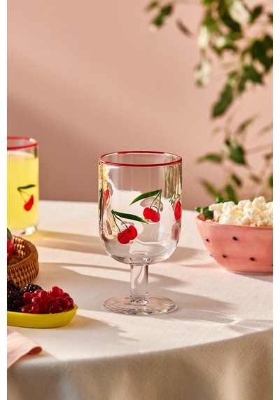 Karaca Desenli Kadeh 390 Ml Kırmızı