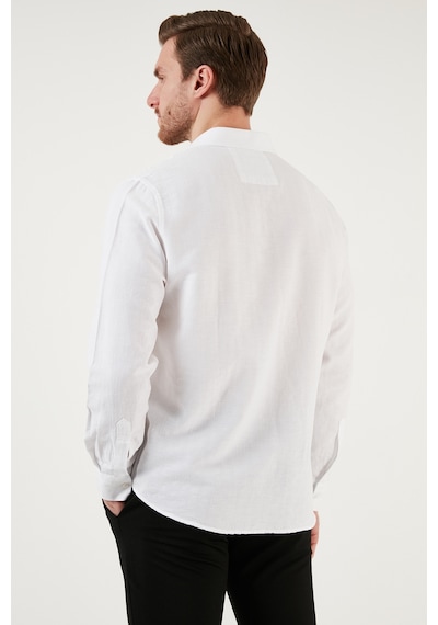 Buratti Pamuklu Regular Fit Tek Cepli Erkek Gömlek Cf24S128229 Beyaz