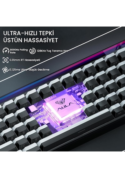 Hero 68 He Manyetik Klavye Rapid Trigger Jade King Switch 8000hz Rgb Neon Tkl Hot Swap Oyuncu Klavyesi Siyah