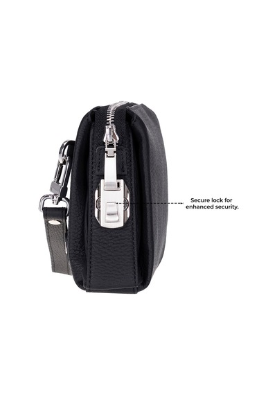 Unbranded Forte Wrist Ash Smoke Unisex Kilitli Clutch Çanta Siyah - Gri