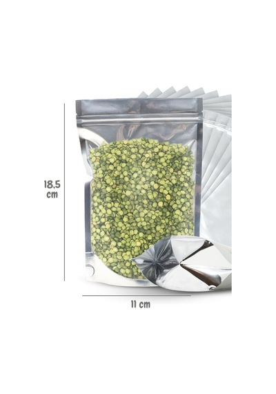 20 Adet 11x18 Şeffaf Metalize Kilitli Doypack Poşet Nem Ve Hava Geçirmez Gıda Ambalajı Belirtilmemiş