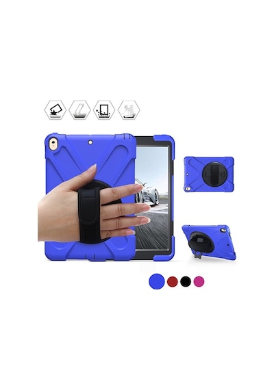 Apple Uyumlu iPad  Pro 10.5, 3 Katmanlı Standlı Zırh Kılıf-Shockproof Case (323622378)