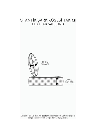 Şark Odası Takımı , Şark Köşesi Minderi Takımı Sünger Dahil Anadolu Bordo Modeli 2 Kolluklu