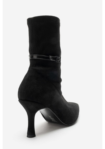Luvi Shoes Andora Siyah Süet Kadın Topuklu Bot