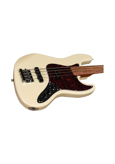 New Orleans Nja300fs Okoume Ağacı Vintage Bej Perdesiz Aktif Elektro Bass Gitar