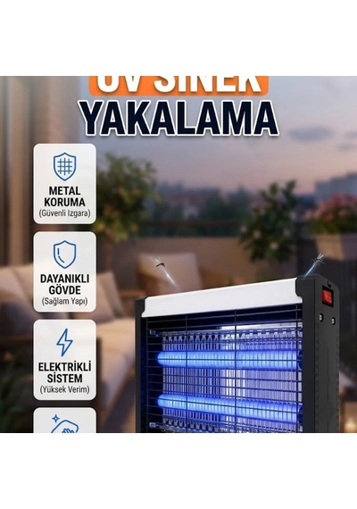 Profesyonel Uv Sinek Öldürücü Lamba Geniş Etki Alanlı Elektrikli Böcek Yakalama Cihazı