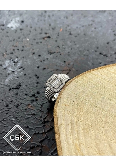 Çgk Çiğdem Gürel Kuyumculuk Baget Altın Yüzük 14yeni0095 Beyaz