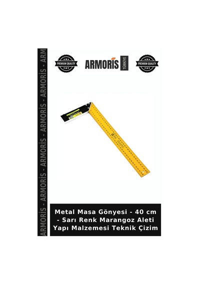 Metal Masa Gönyesi - 40 Cm - Sarı Renk Marangoz Aleti Yapı Malzemesi Teknik Çizim