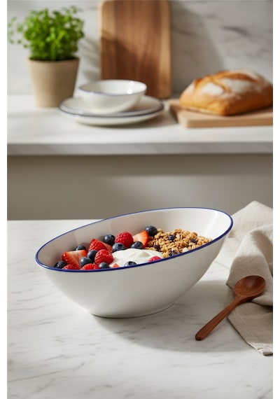 Truva Salata Kasesi 18cm Rim Lacivert Rinart Krem