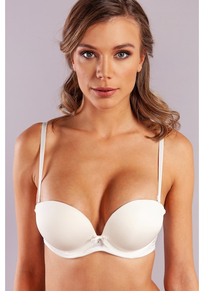 Lenaca Genius Balconette Heavy Push Up Bra, Ekru Konforlu Ve Şık Sütyen Çok Renkli