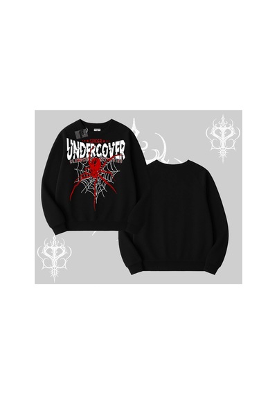 Tarzsokak Beyaz Biskilet Yaka Sweatshirt Spider Undercover Siyah