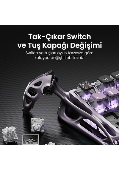 Gravastar V75 Pro Manyetik Kablolu Gaming Klavye, Xpro Kablosuz Optik Mouse Ve Mousepad Oyuncu Seti, Optik