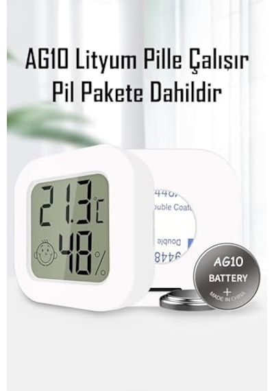 Telvesse 4 Adet Mini Sıcaklık Nem Ölçer Lcd Ekran Oda Termometre Duvara Takılabilen Masaüstü Higrometre Beyaz