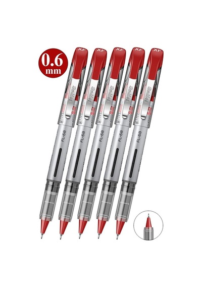 Kırmızı Pilot Kalem Fl-68 5 Adet Scrikss Fine Liner Pilot Kalem 0.6mm Fineliner Uçlu Pilot Kalem İnce Su Bazlı Mürekkepli