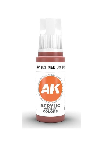 Ak Interactive 11103, 17 Ml. 3gen Medium Rust Maket Boyası Standart