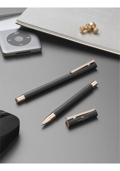 Faber-castell Dolma Kalem Neo Slim, Uç M, Metal Siyah, Pembe Altı Diğer